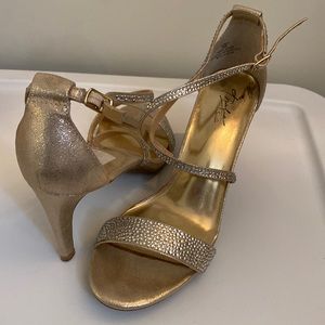 Thalia Sodi Gold and Diamond Heels
